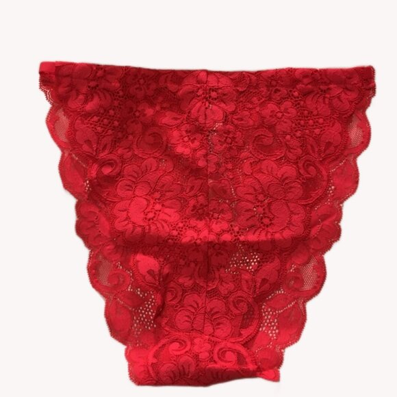 Free People- We are HAH -Chase Me Down Lace Panty in Siren Red Size M - Picture 4 of 6